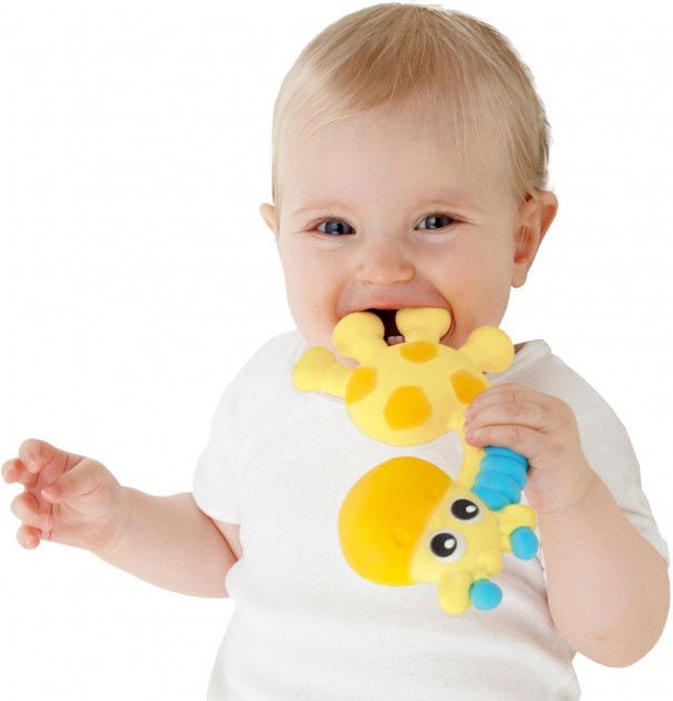 Närimisrõngas Playgro Squeak And Soothe Natural, kollane