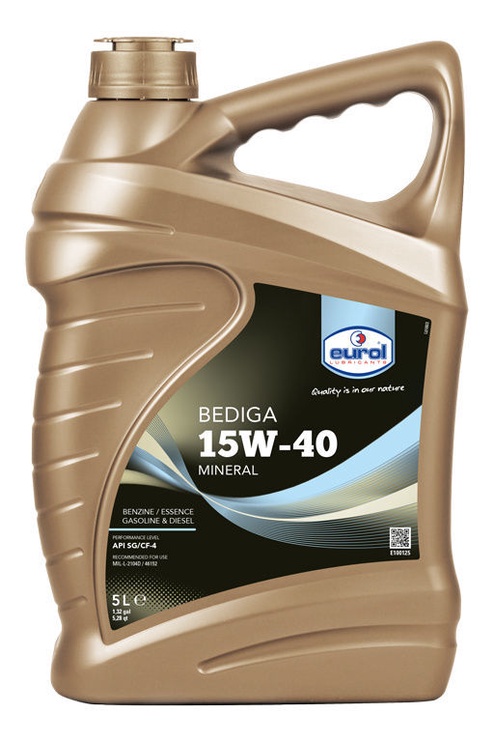 Машинное масло Eurol Bediga 15W - 40, минеральное, для легкового автомобиля, 5 л