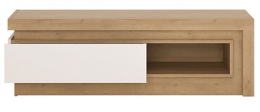 TV galds Meble Wojcik Lyon LYOF02 White/Riviera Light Oak, 1300x420x417 mm
