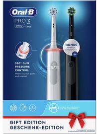 Электрическая зубная щетка Braun Pro 3 3900 Duo Pack, белый/черный