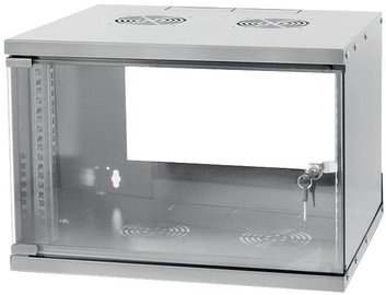 Techly Wallmount Cabinet ECO 19'' 6U/320 mm Glass Door Assembled Grey