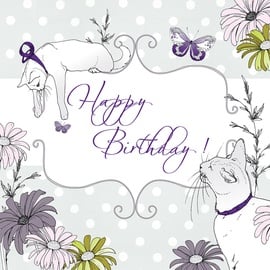 Clear Creations Birthday Cats Card CL1505