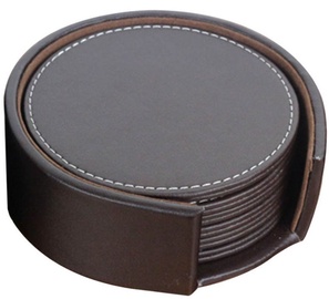 Home4you Tablecloth PU Coaster Set 6pcs D10cm