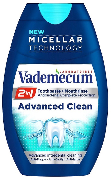 Hambapasta Vademecum 2in1 Advanced Clean, 75 ml