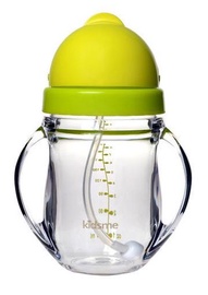 Kidsme Tritan Training Cup With Wighted Straw And Cleaning Kit Lime