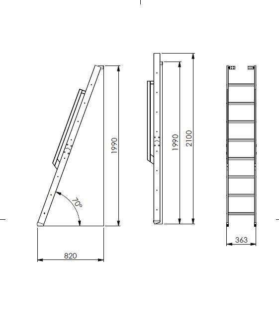 Лестница Minka Strong 8, 36.3 см x 199 - 210 см