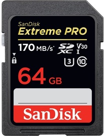 Mälukaart SanDisk Extreme Pro 64GB SDXC Class 10 U3 V30
