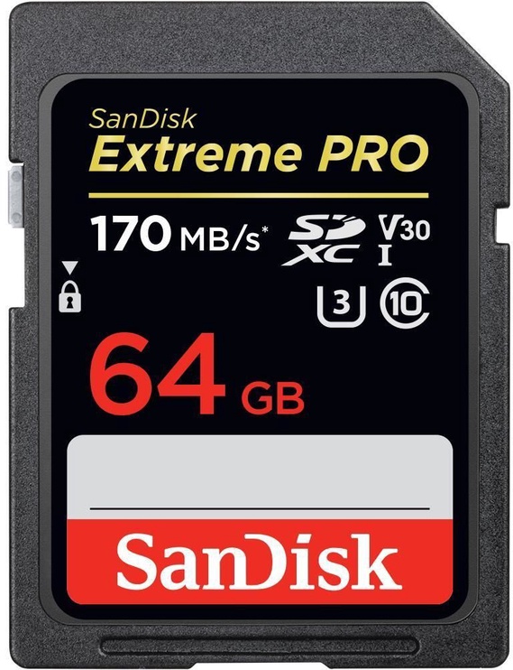 Atminties kortelė SanDisk Extreme Pro Class 10 UHS-I, 64 GB