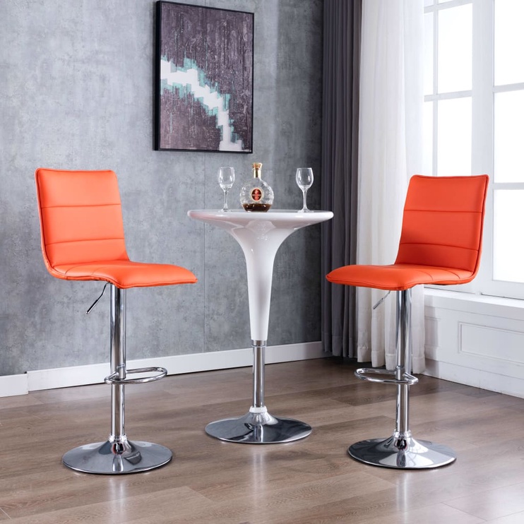Барный стул VLX 249637 249637, oранжевый, 52 см x 42 см x 95.5 - 117 см, 2 шт.