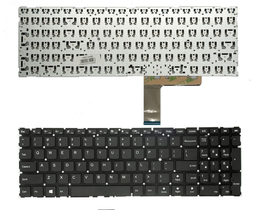 Klaviatuur Lenovo, must, juhtmeta