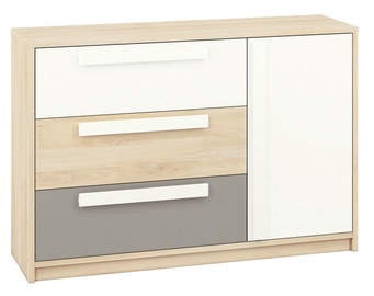 Комод ML Meble Drop 08 Beech/White/Dark Gray