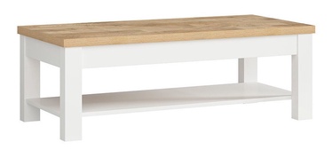 Kohvilauad Dreviso, valge/tamm, 130 cm x 60 cm x 45 cm
