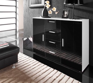 Cama Meble Uni Chest Of Drawers White/Black Gloss