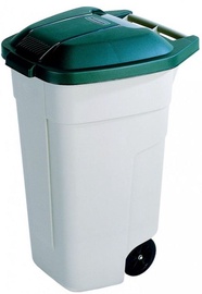 Уличный мусорный бак Curver, зеленый/бежевый/песочный, 110 л