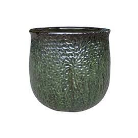 Puķu pods Domoletti OP18-021_M, keramika, Ø 310 mm, melna/zaļa