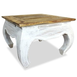 Kafijas galdiņš VLX Solid Reclaimed Wood, brūna/balta, 500 mm x 500 mm x 350 mm