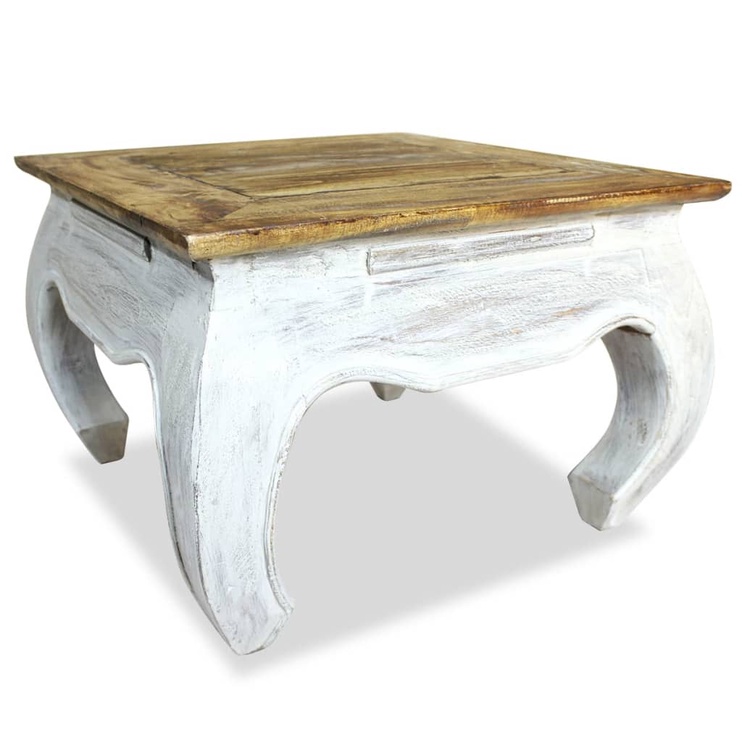 Kafijas galdiņš VLX Solid Reclaimed Wood, brūna/balta, 500 mm x 500 mm x 350 mm
