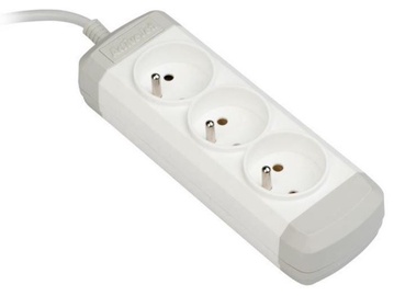 ActiveJet Power Strip 3 Outlet White/Grey 1.5m