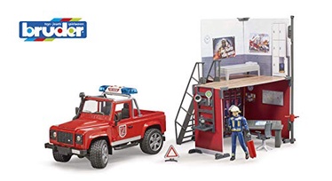 Transporta rotaļlietu komplekts Bruder Bworld Fire Station With Country 62701, sarkana