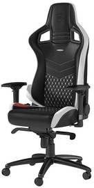 Žaidimų kėdė Noblechairs EPIC Real Leather Black/White/Red