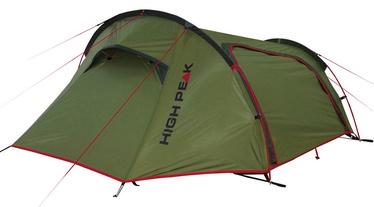 Divvietīga telts High Peak Sparrow 2 Sparrow 2 10186, sarkana/zaļa