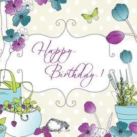 Clear Creations Happy Birthday Garden Card CL1503