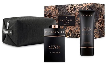 Rinkinys vyrams Bvlgari Man In Black 100 ml EDP + 10 ml Aftershave Balm + Cosmetic Bag