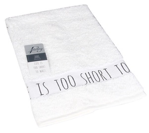 4Living Life's Too Short Towel 50 x 70cm White