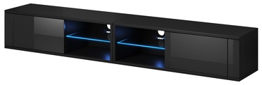 Vivaldi Meble Best Double TV Stand With LED Black/Black Gloss
