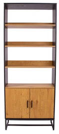 Plaukts Home4you Amsterdam 45037, melna/ozola, 80 cm x 30 cm x 180 cm