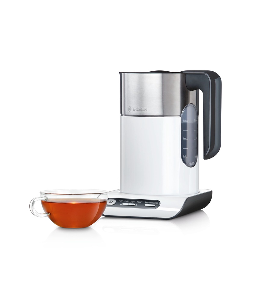 Elektriskā tējkanna Bosch TWK8611P, 1.5 l, balta