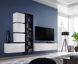 ASM Blox III Living Room Wall Unit Set White/Black