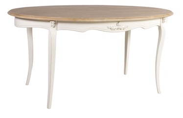 Pusdienu galds Home4you Elizabeth Antique White/Brown, 1600x900x770 mm