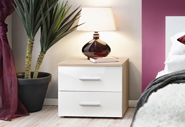 Naktinis staliukas ASM Vicky Sonoma Oak/White Gloss
