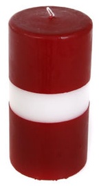 Verners Cylinder Candle 10x20cm Red/White