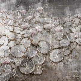 Home4you Oil Painting 80x80cm Water Lily