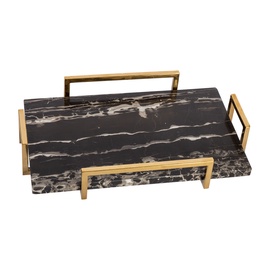 Home4you Kappa Marmor Tray 40x25x7cm Black/Gold