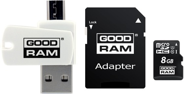 Goodram M1A4 All in One microSDXC 8GB Class 10 UHS-I C U1 + Adapter microSD-SD + OTG Card Reader
