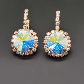 Diamond Sky Earrings With Crystals From Swarowski Klaris VII Aurore Boreale