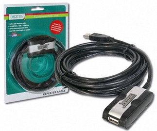 Laidas Digitus USB A Male / A Female USB 2.0 A female, USB 2.0 B male, 5 m, juoda