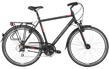 Dviratis Kross Trans 3.0 M 28" Black Red Silver Matte 18
