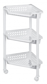 Plast Team Triangular Trolley With 3 Baskets 38.5x26x15/68cm White