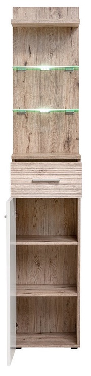 Напольная полка ASM GUSTAVO CABINET TYPE B, C, белый/дубовый, 40 см x 35 см x 200 см