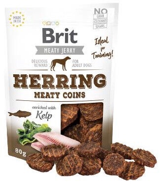 Лакомство для собак Brit Jerky Herring Meaty Coins, рыба, 0.08 кг