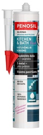Neutralus hermetikas Penosil Kitchen&Bath, 310ml baltas