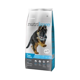 Sausas ėdalas šunims Nutrilove Junior Large, su vištiena, 12 kg