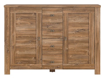 Black Red White Brussel Chest Of Drawers 40x140x100.5cm Oak