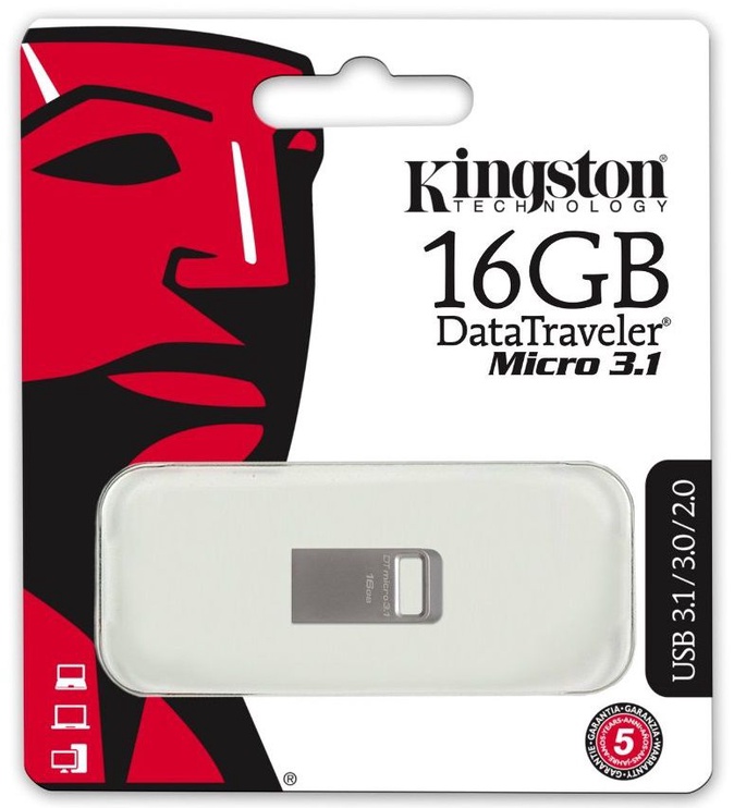 USB atmintinė Kingston DataTraveler Micro, 16 GB