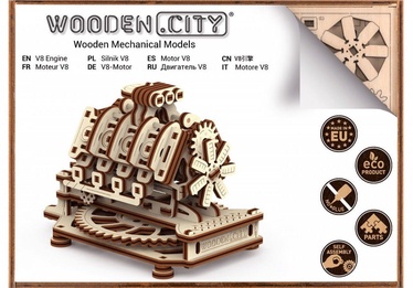 3D mīkla Wooden City Model V8 Engine, 200 gab.
