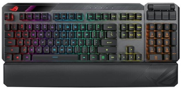 Klaviatūra Asus CLAYMORE II Red EN, melna